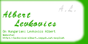 albert levkovics business card